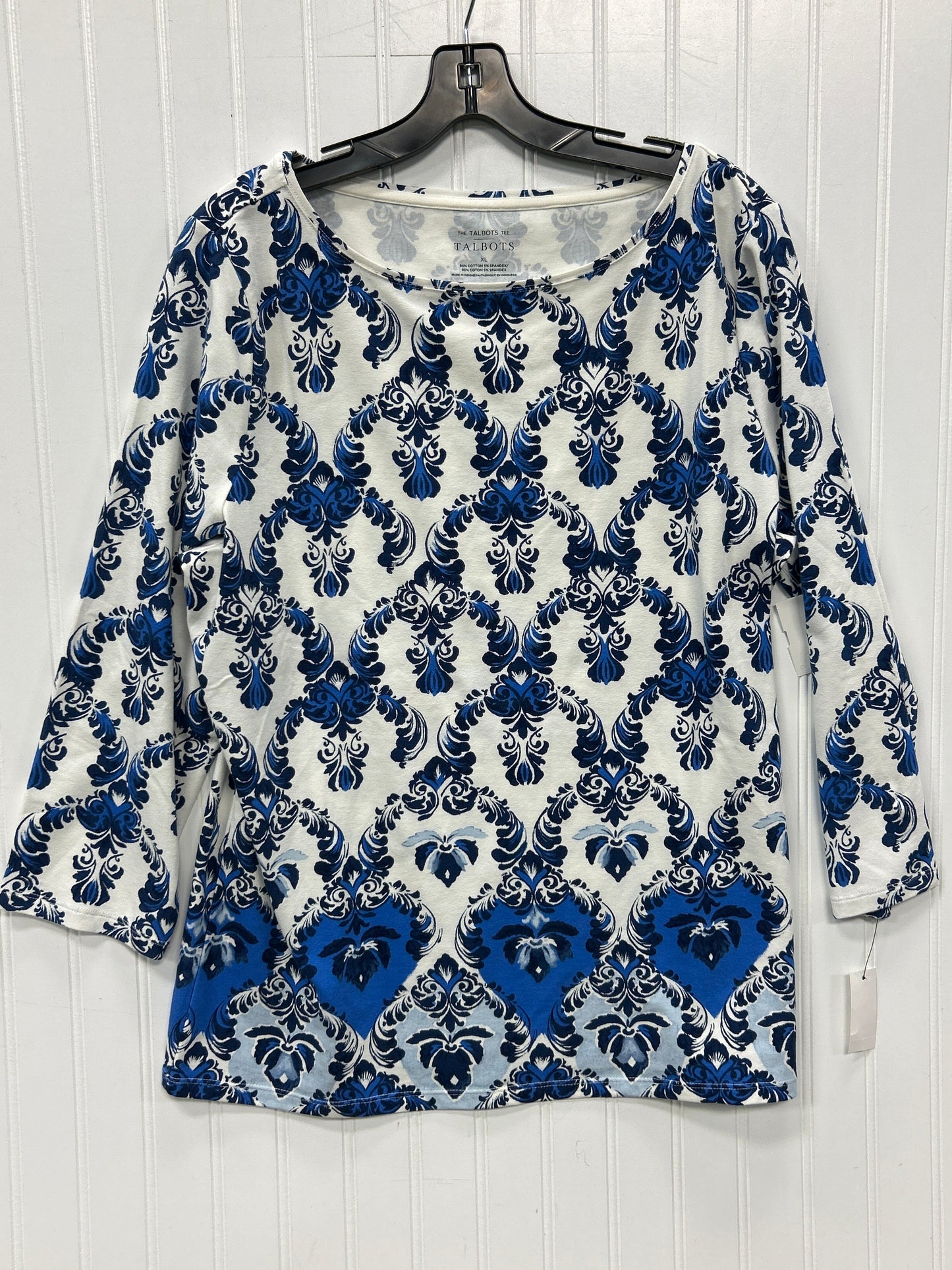 Top Ls By Talbots In Blue & White, Size:Xl