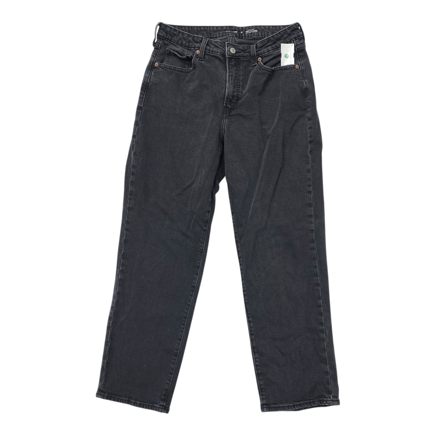 Jeans Straight By Old Navy In Black Denim, Size:12