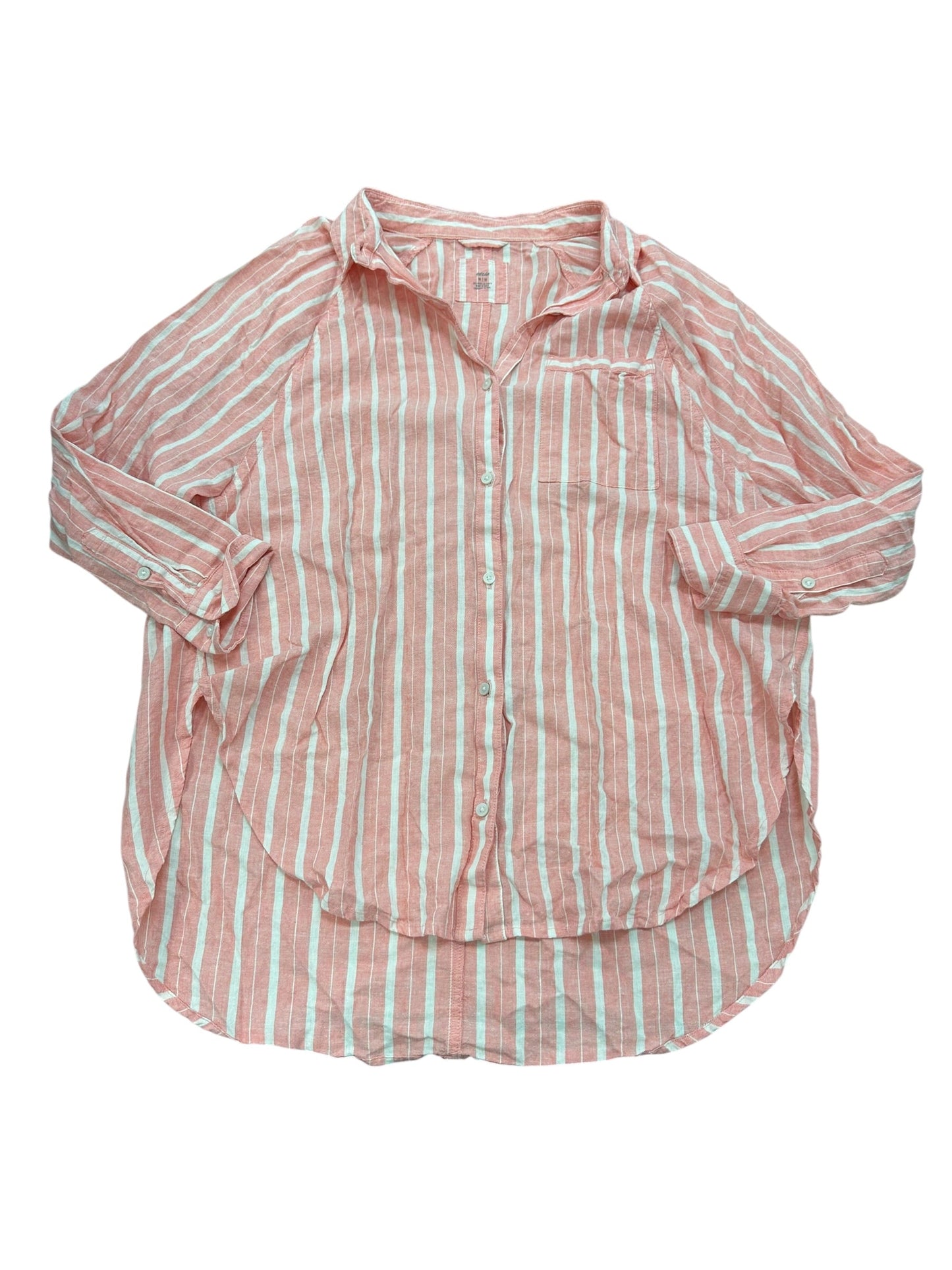 Top Ls By Aerie In Pink & White, Size:M