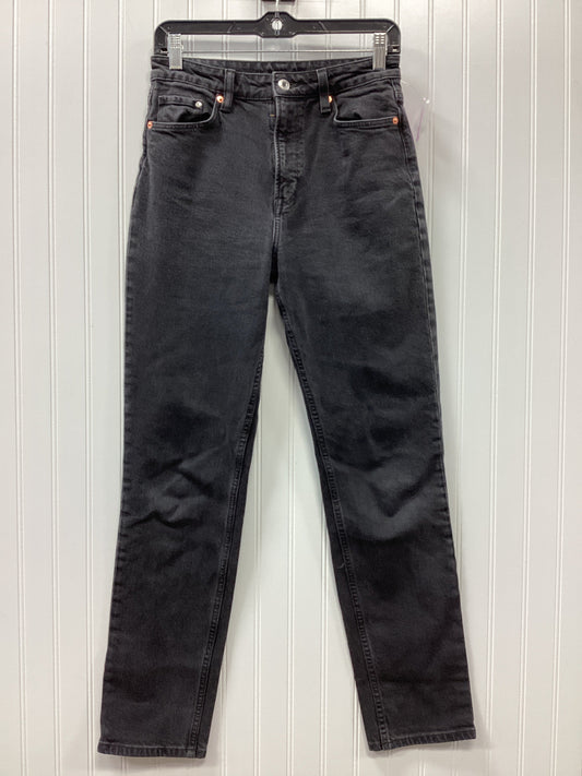 Jeans Straight By H&M In Black Denim, Size:4