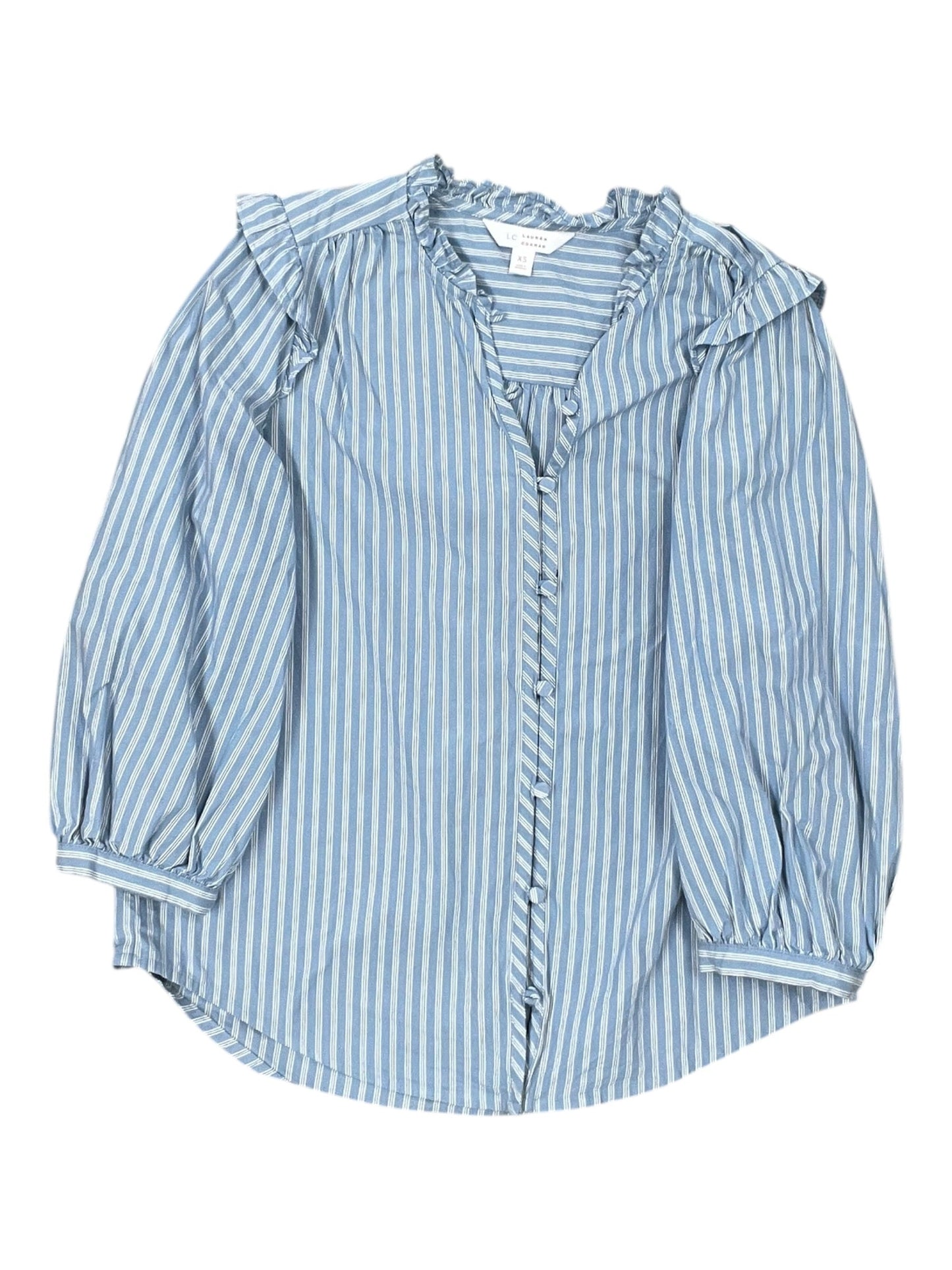 Blouse 3/4 Sleeve By Lc Lauren Conrad In Blue, Size:Xs