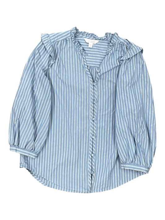 Blouse 3/4 Sleeve By Lc Lauren Conrad In Blue, Size:Xs