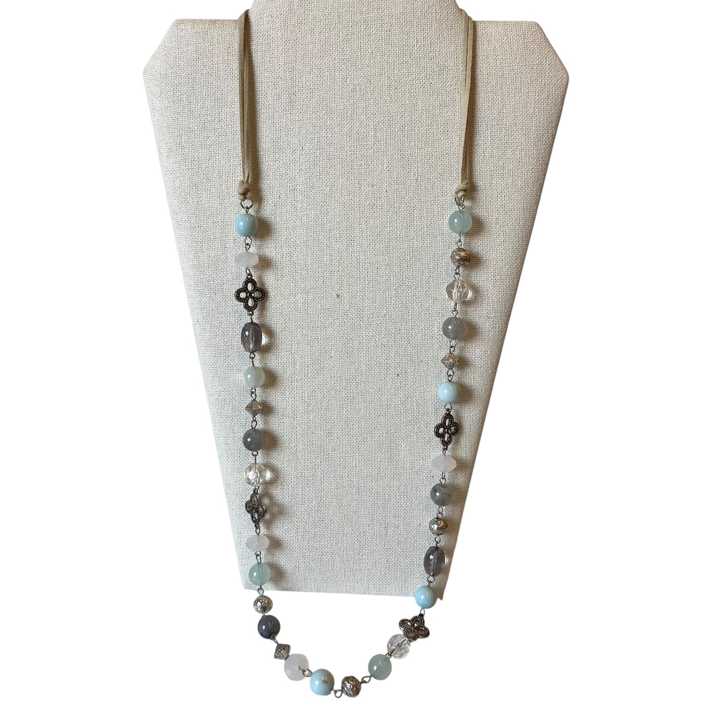 Necklace Other In Blue & Silver