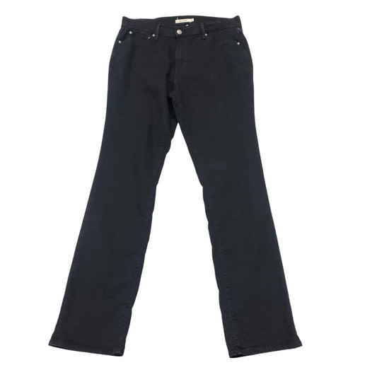 Jeans Straight By Levis In Black Denim, Size:12