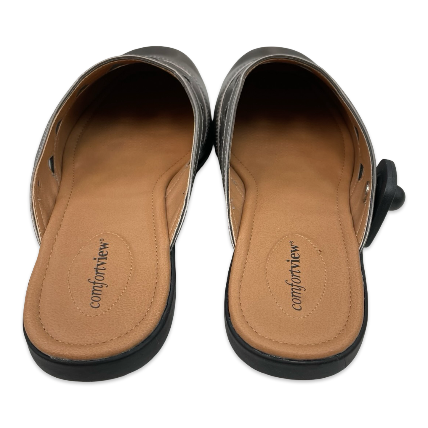 Shoes Flats By Comfortview In Silver, Size:11