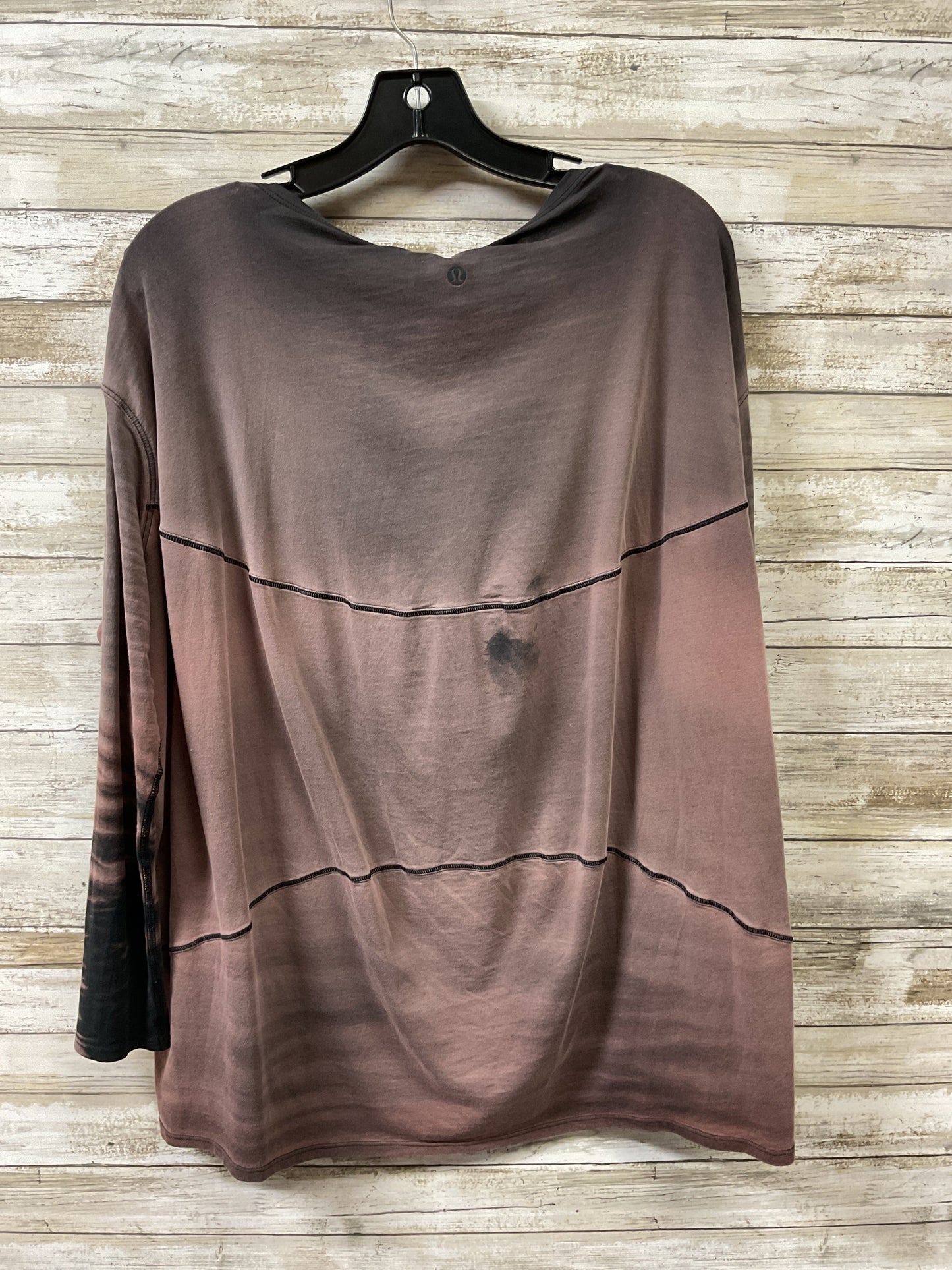 Athletic Top Ls Crewneck By Lululemon In Black & Pink, Size:10