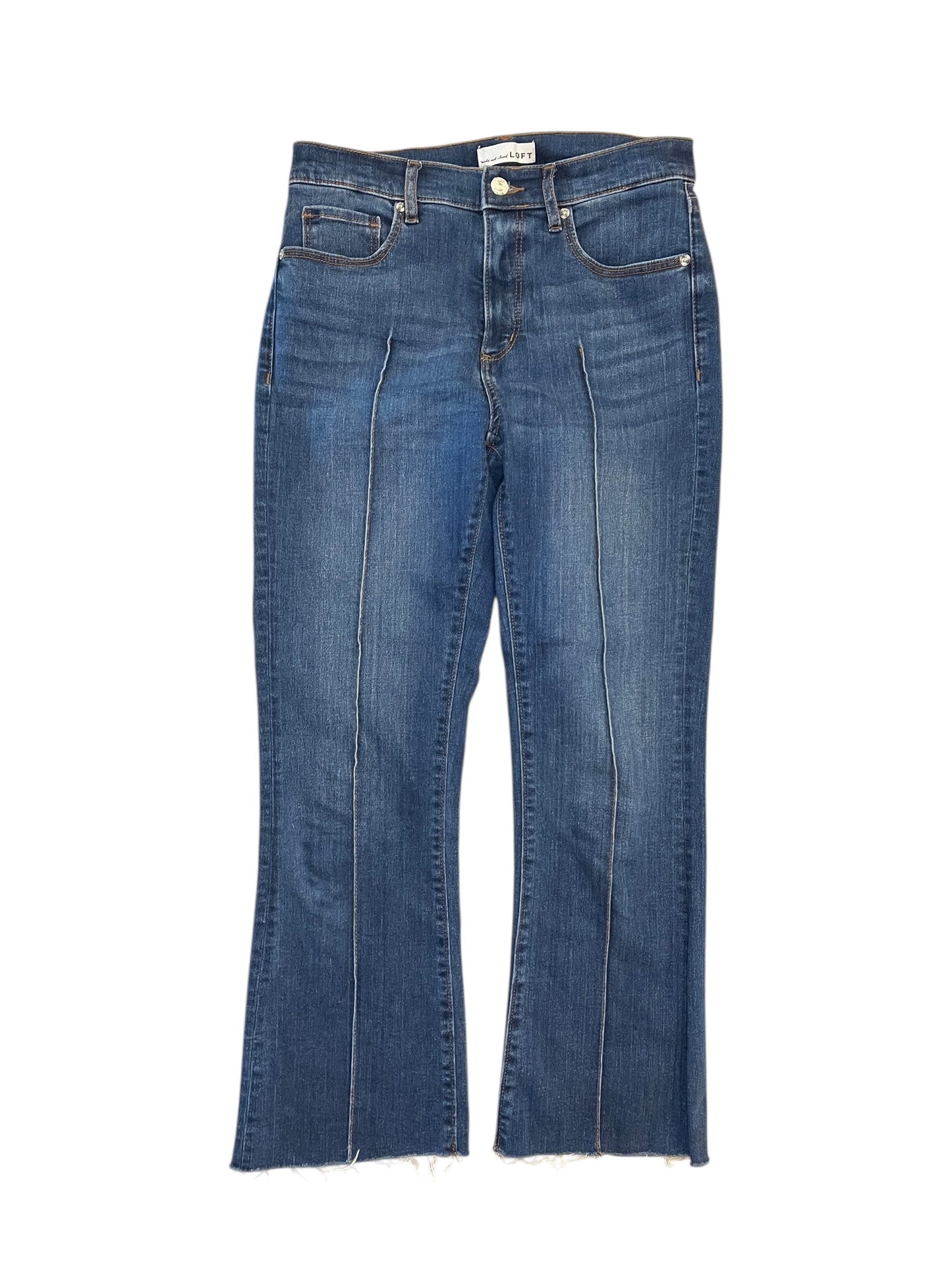 Jeans Flared By Loft In Blue Denim, Size:4