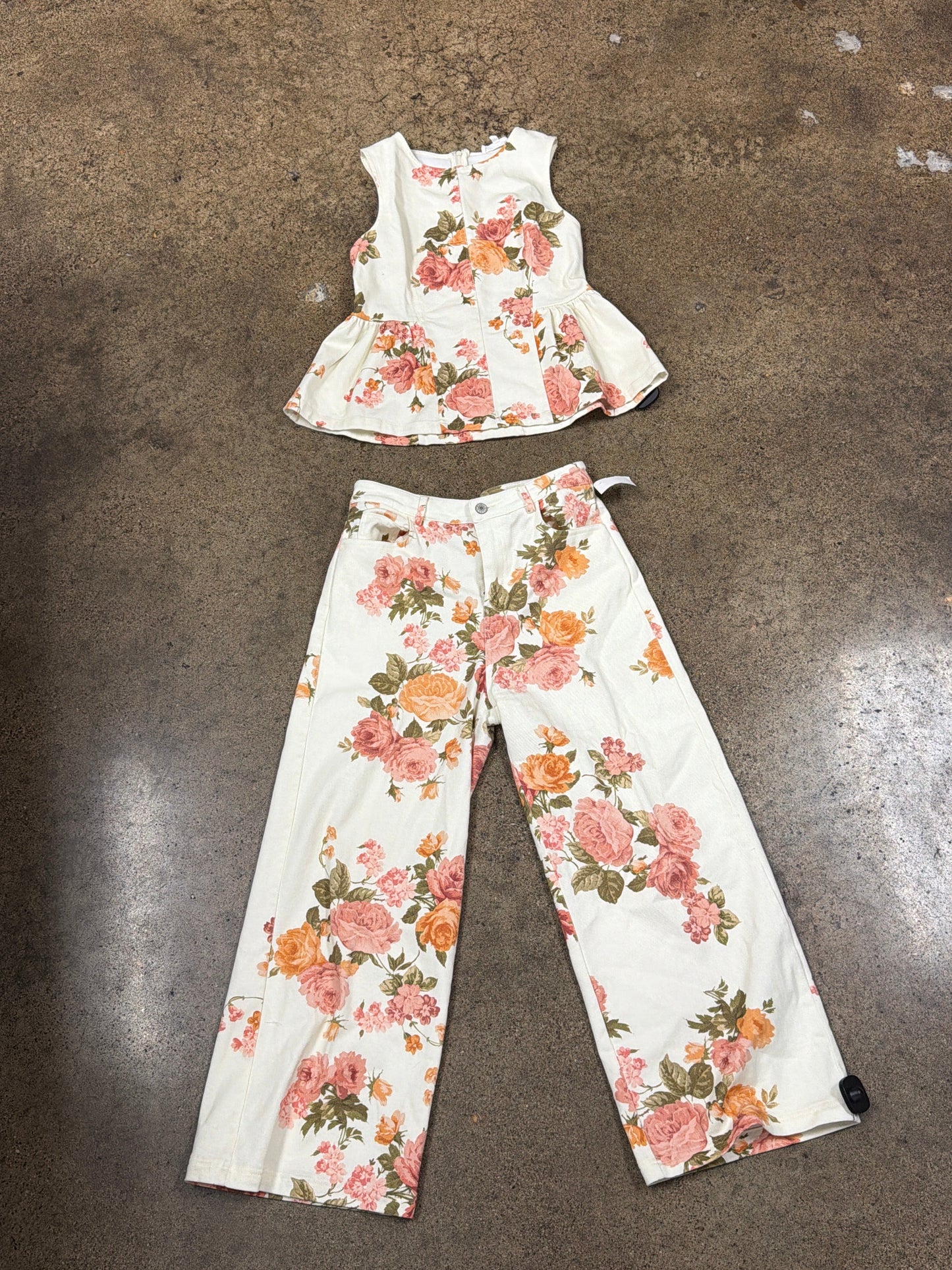 Pants Set 2Pc By Entro In Floral Print, Size:M