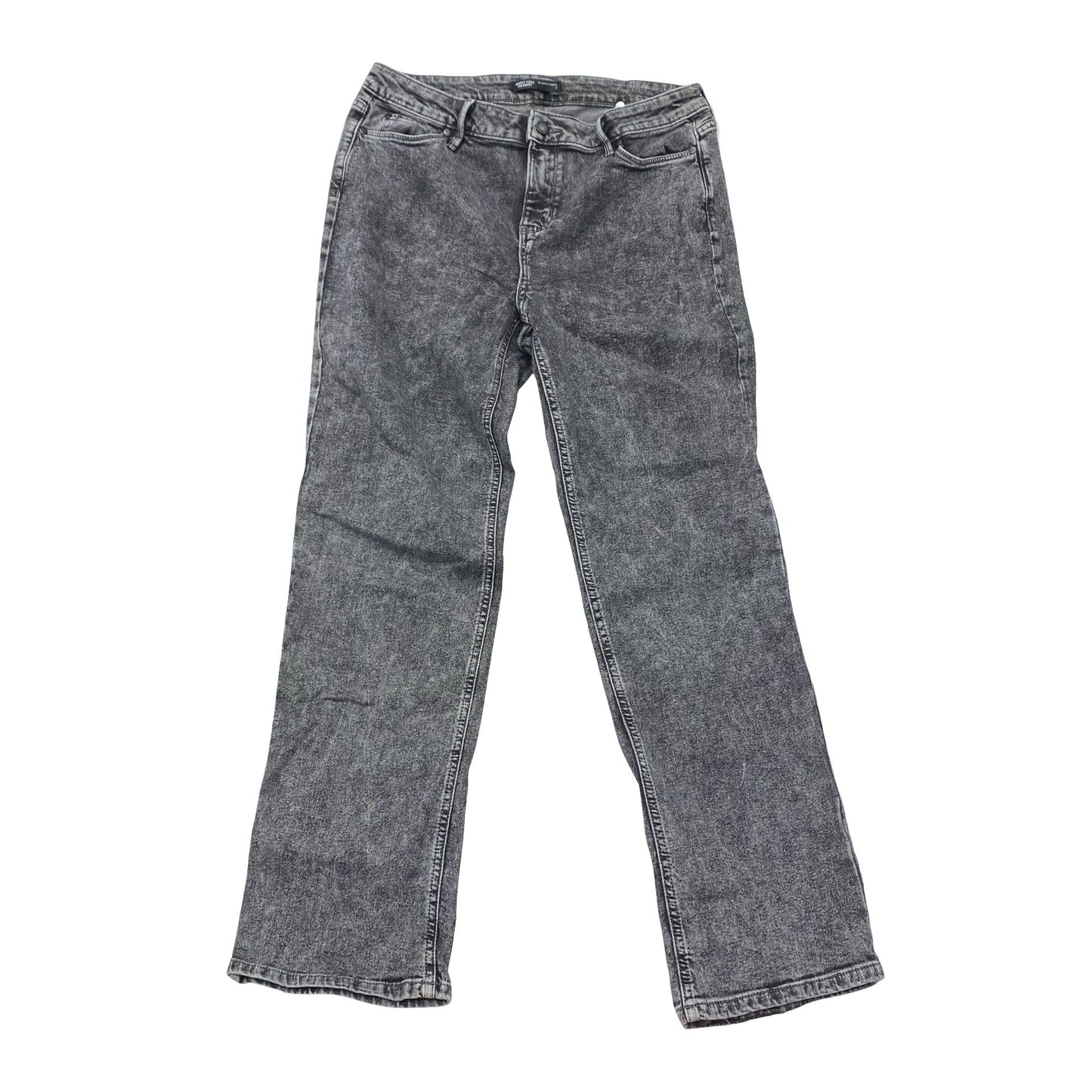 Jeans Straight By Simply Vera In Black Denim, Size:12