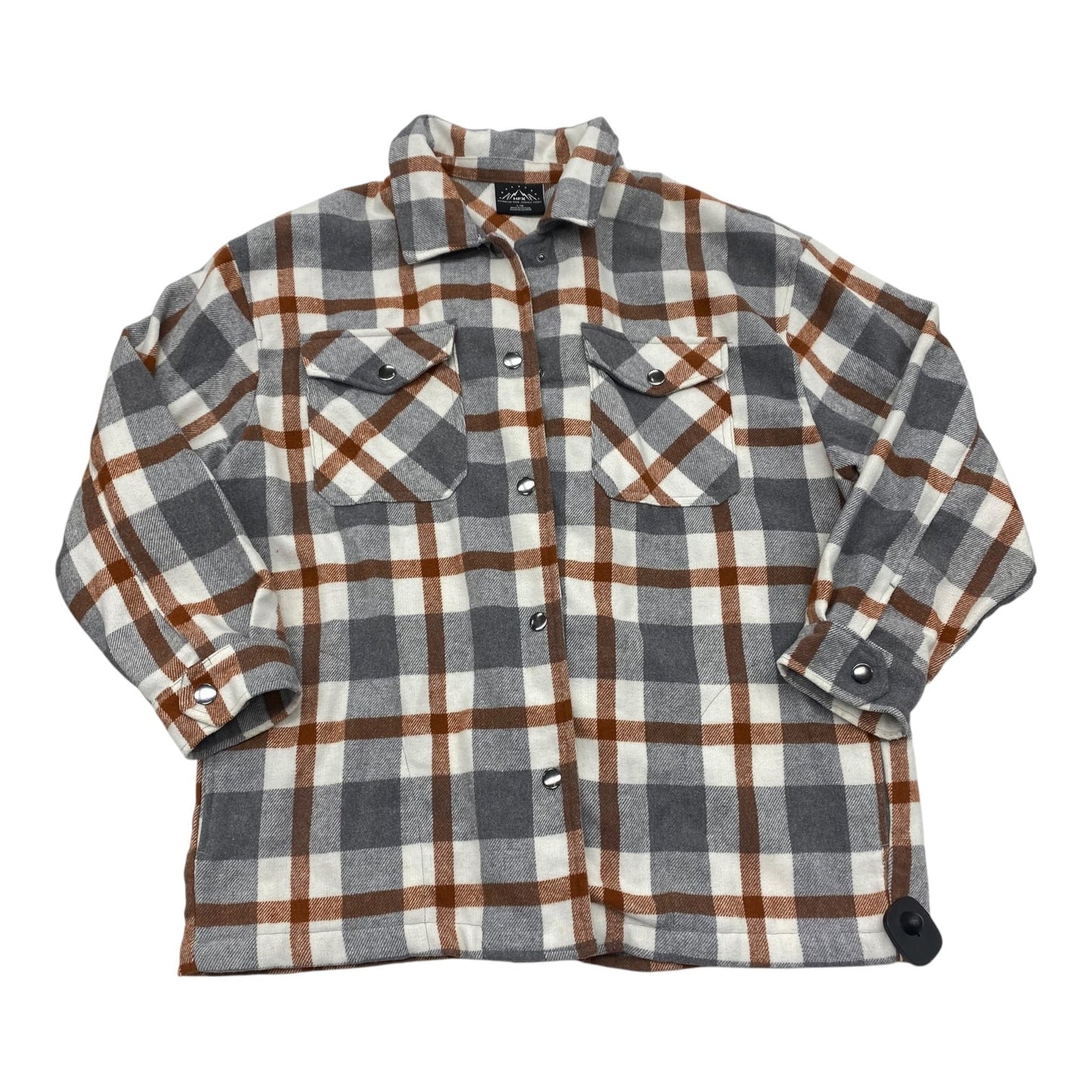 Jacket Shirt By Hfx In Plaid Pattern, Size:L