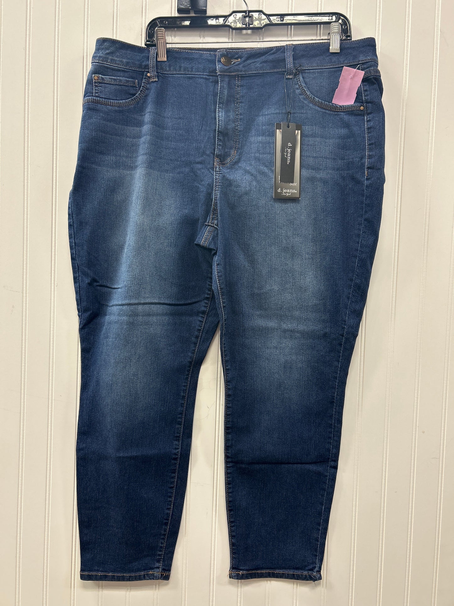 Jeans Skinny By D Jeans In Blue Denim, Size:20 NWT