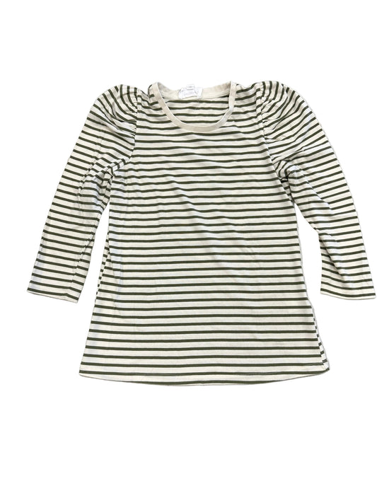 Top 3/4 Sleeve By Pomander Place In Green & White, Size:S
