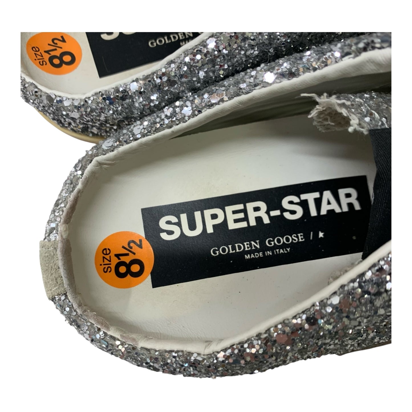 Shoes Luxury Designer By Golden Goose In Silver, Size: 8.5