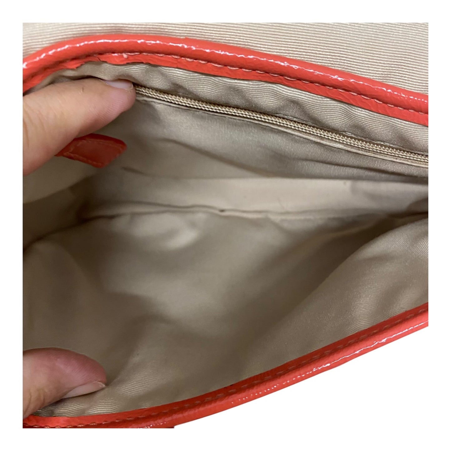 Crossbody Designer By Coach In Orange & Tan, Size:Medium