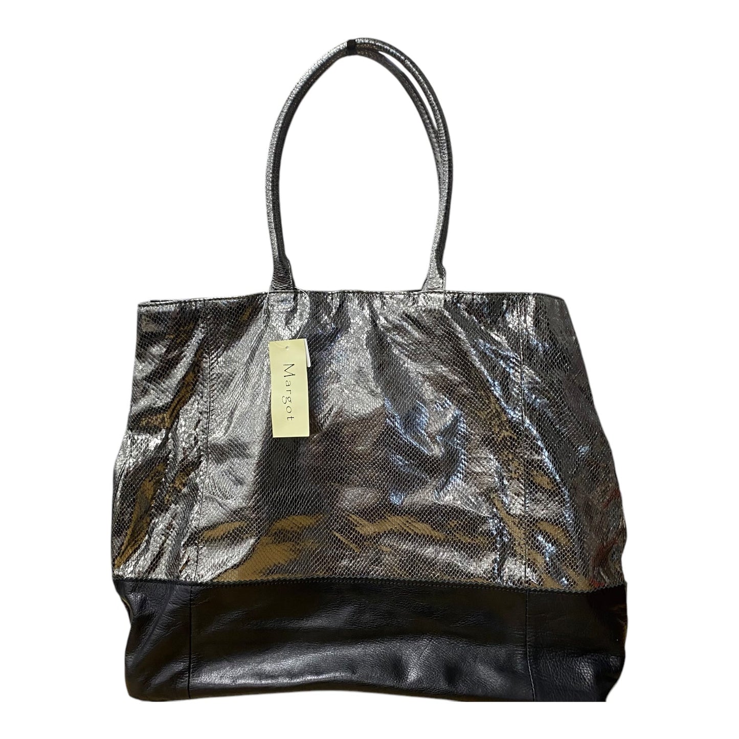 Handbag By Margot In Black & Green, Size:Large