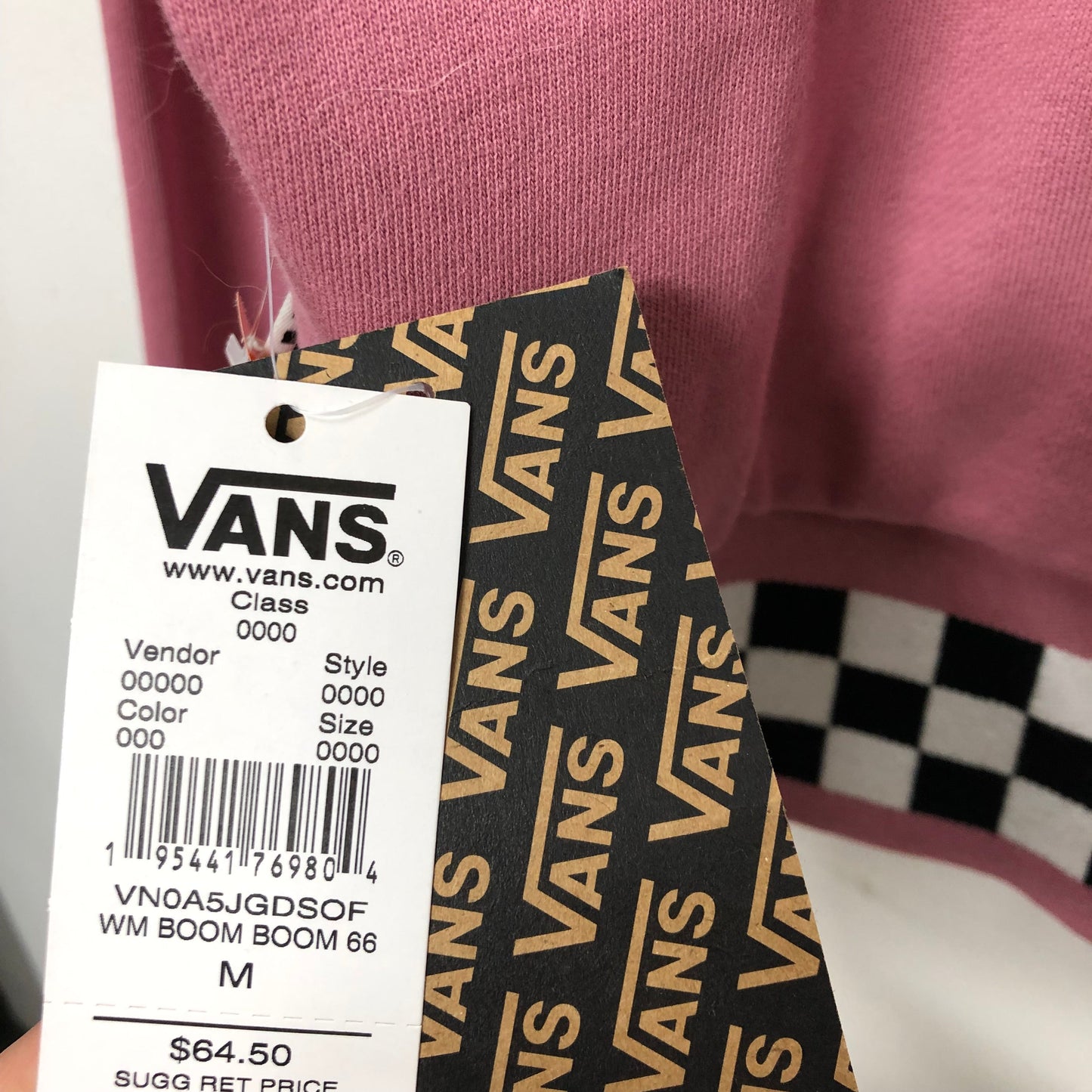 Sweatshirt Hoodie By Vans In Pink, Size:M