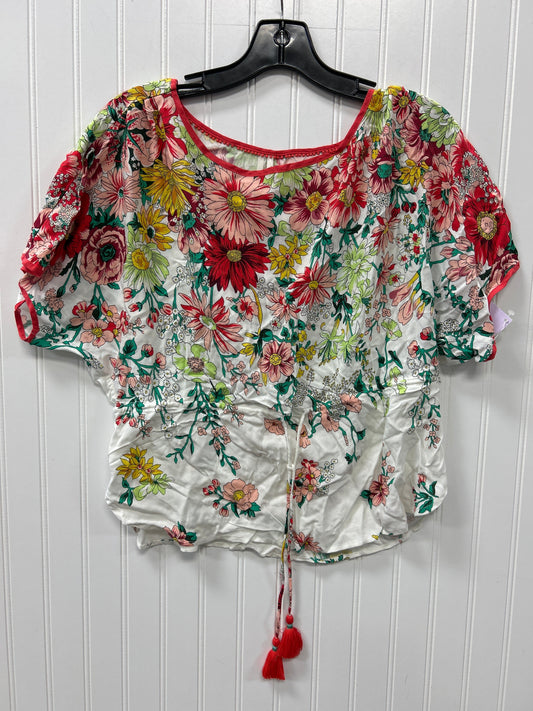 Top Ss By Anthropologie In Cream & Orange, Size:S