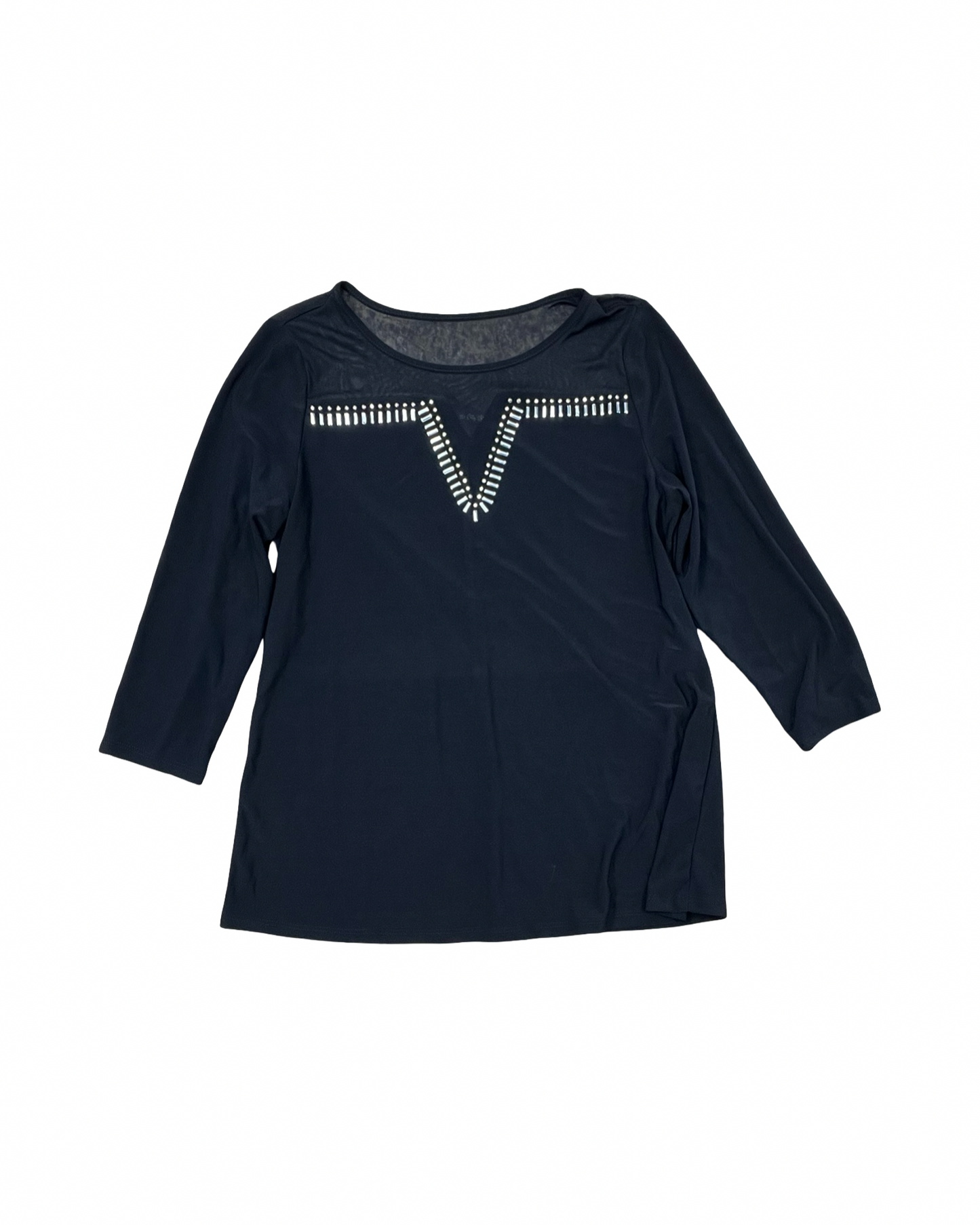 Top 3/4 Sleeve By Suzie In The City In Black, Size:S