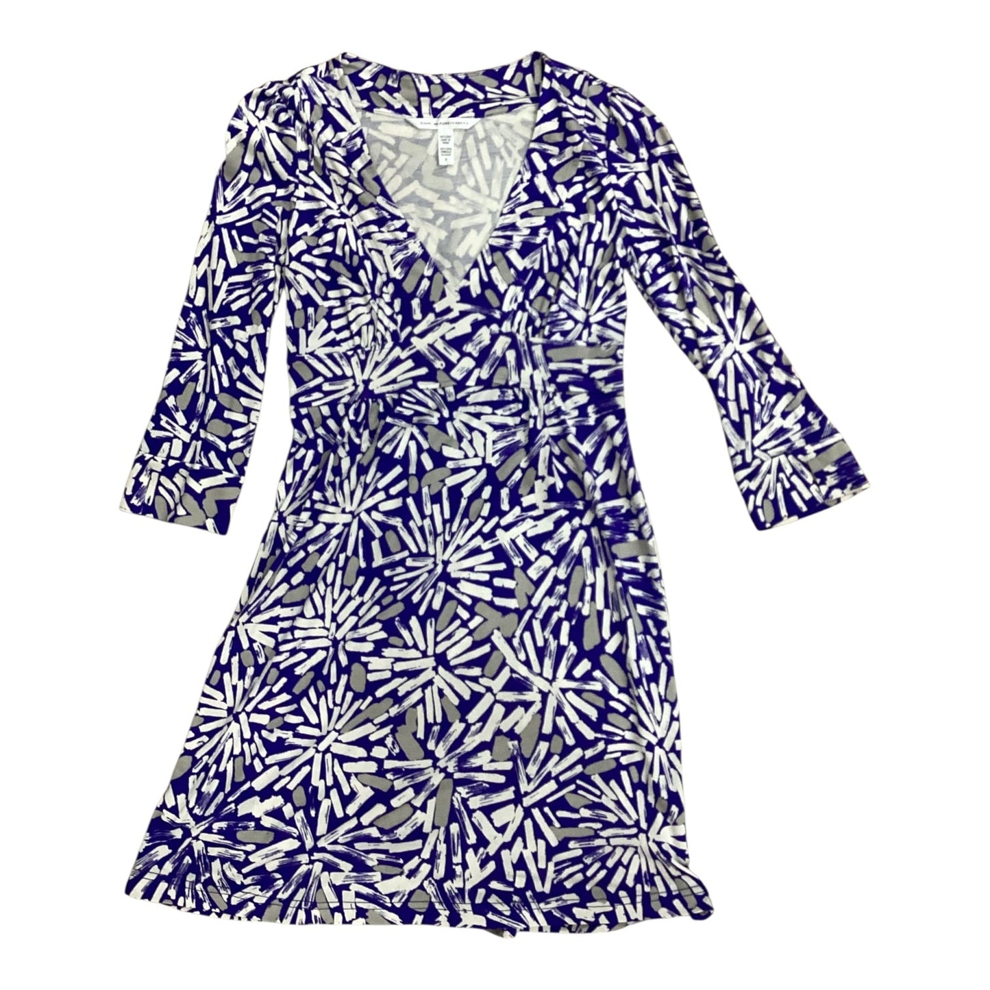 Dress Designer By Diane Von Furstenberg In Blue & Cream, Size:S