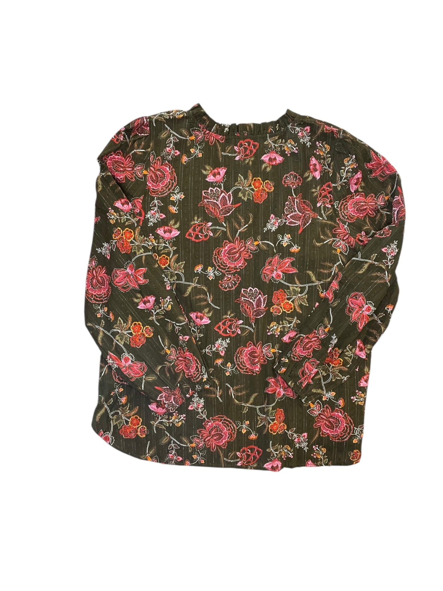 Blouse Ls By Talbots In Green, Size:Xl