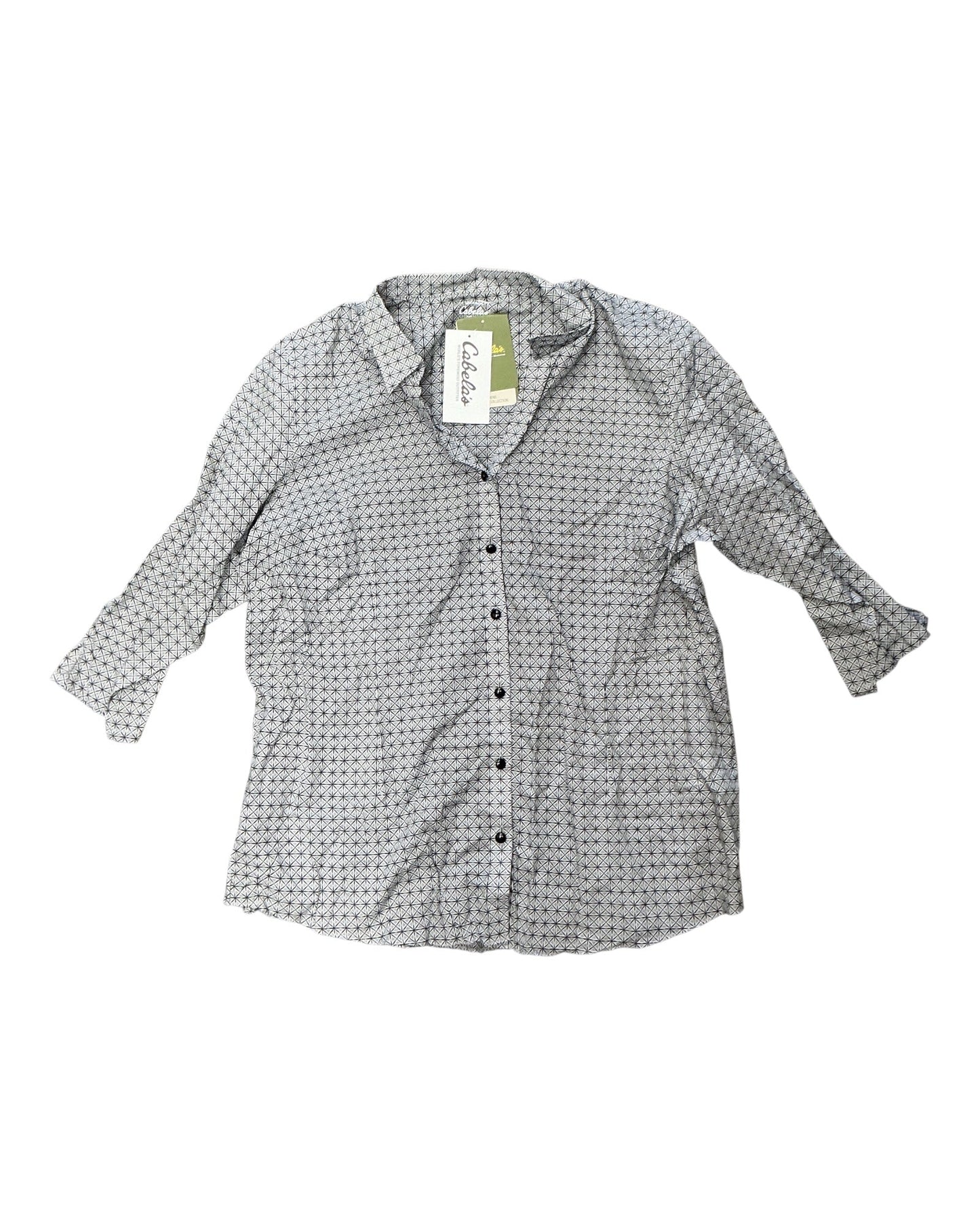 Blouse Ls By Cabelas In Black & Grey, Size:2X