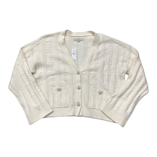 Sweater Cardigan By Loft In Cream, Size:M