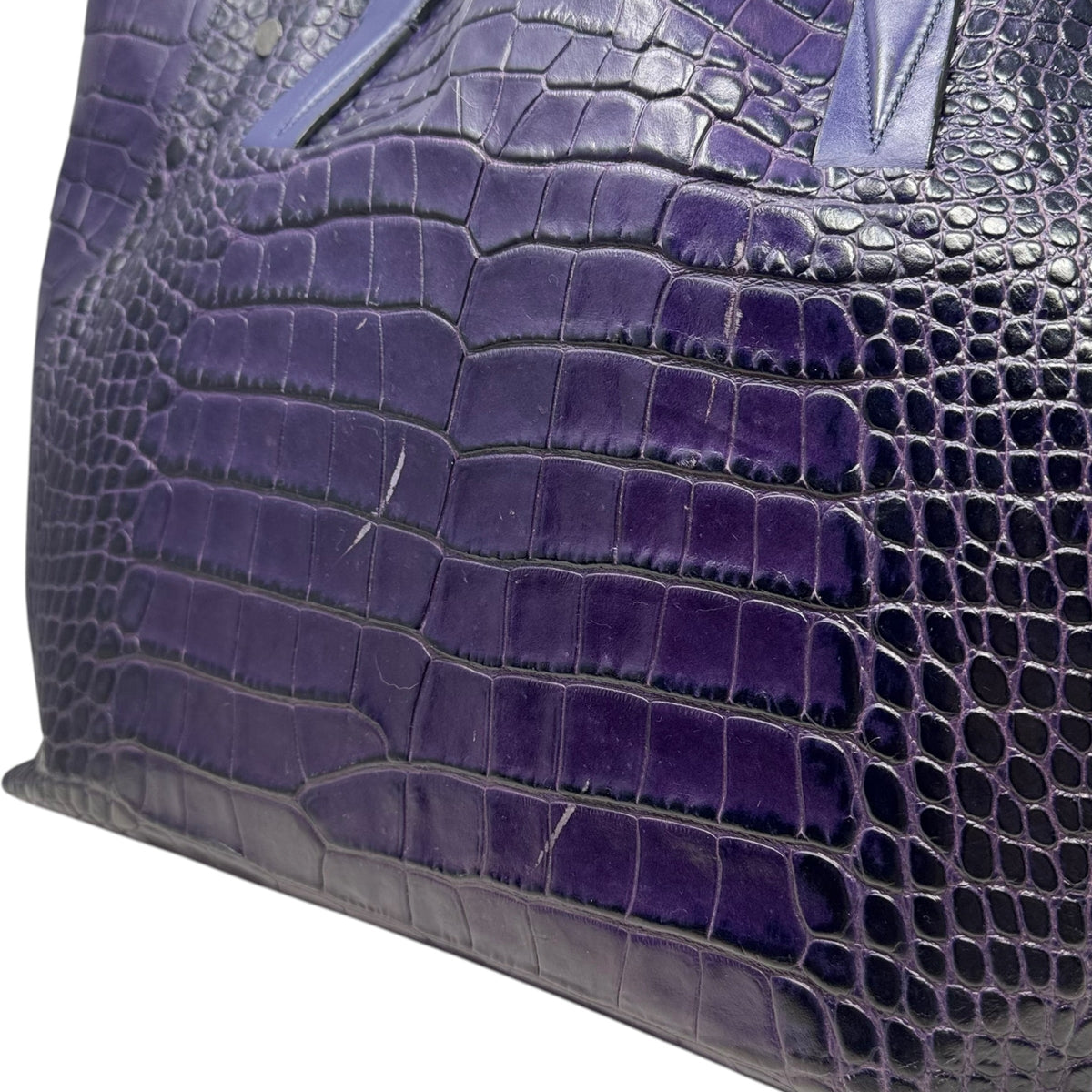 Croc Embossed Leather Tote By Vince, Size: Large