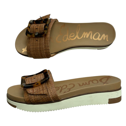 Sandals Heels Block By Sam Edelman In Tan, Size:8