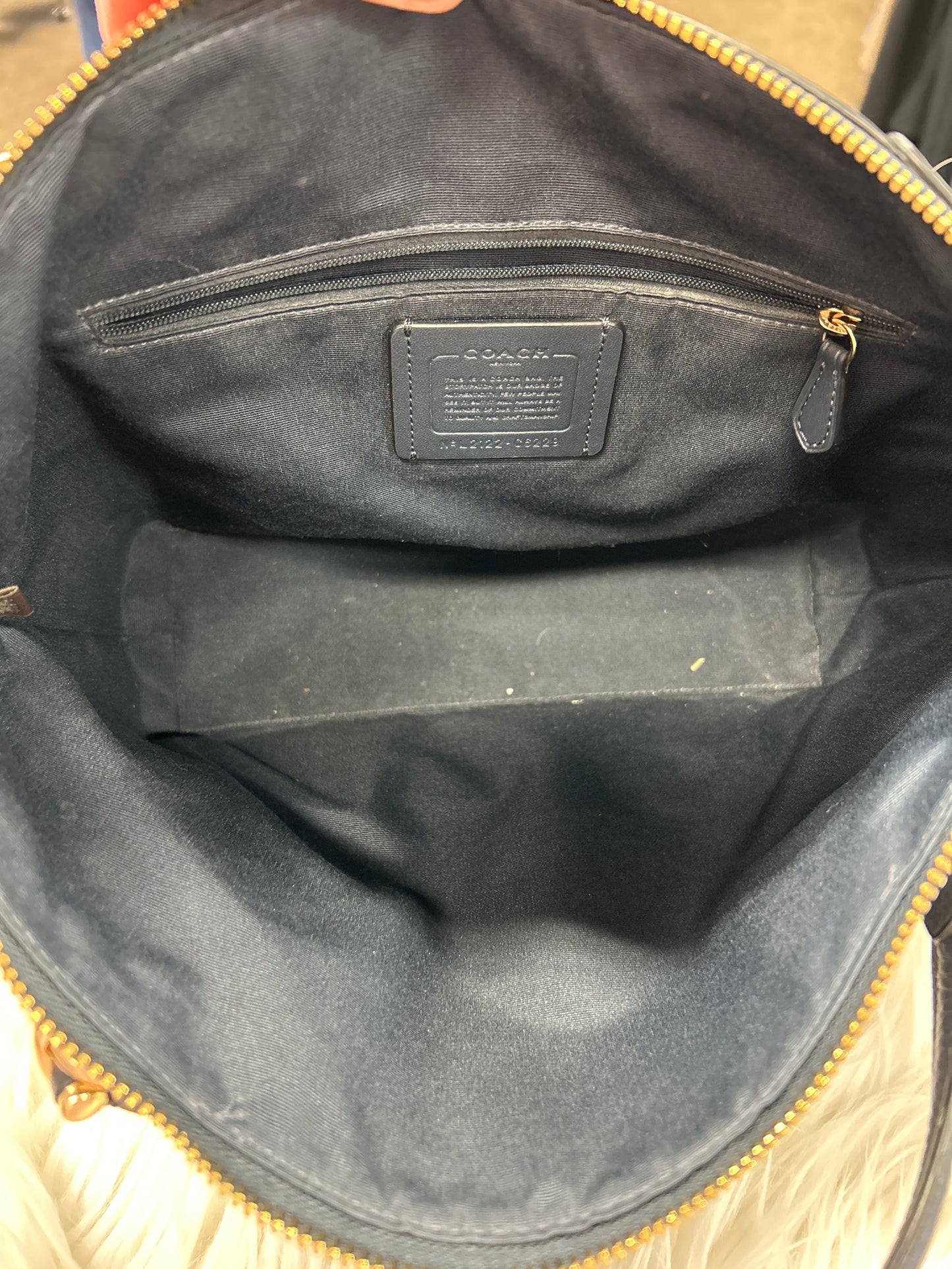 Handbag By Coach In Navy, Size:Medium