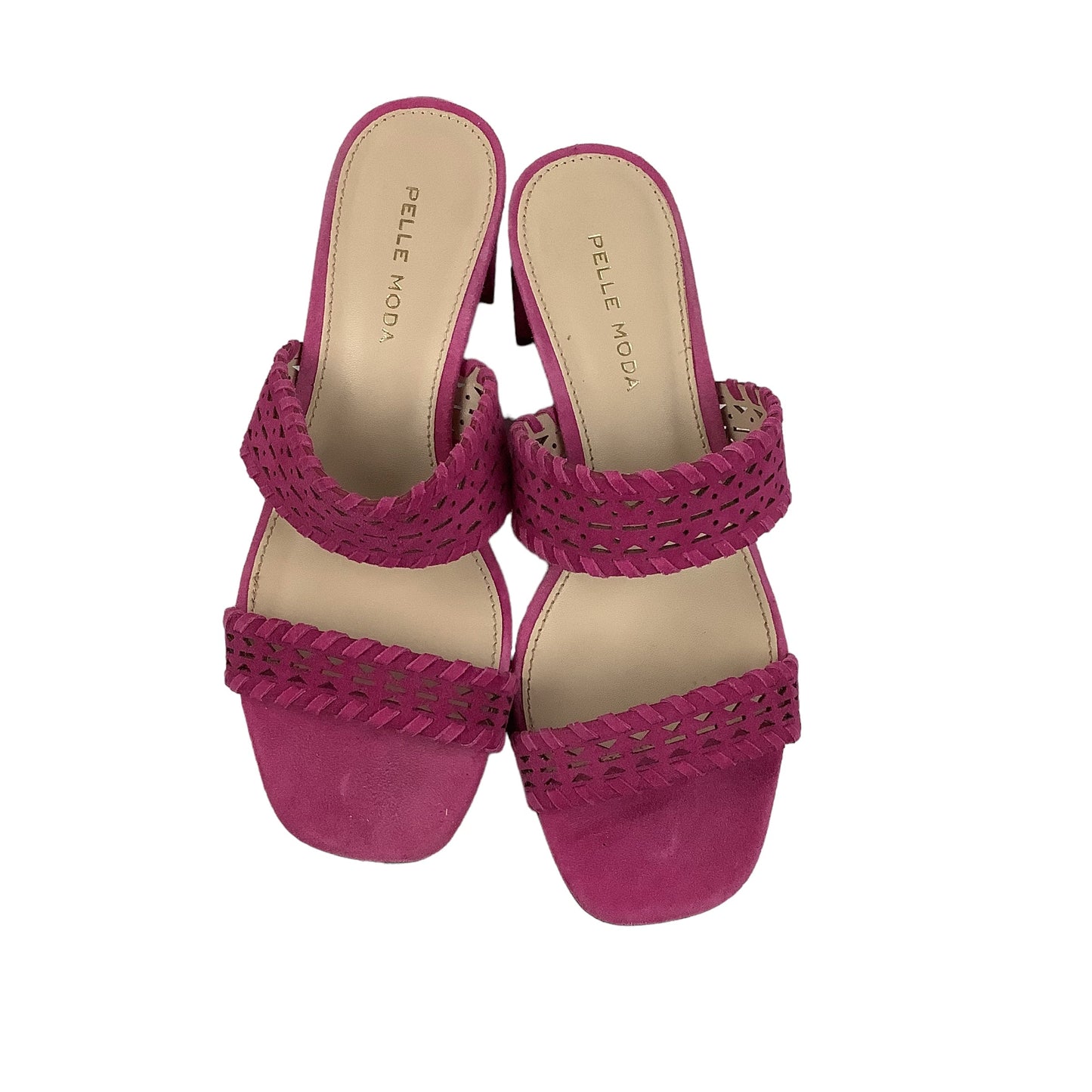 Pink Sandals Heels Block Cmc, Size 6.5