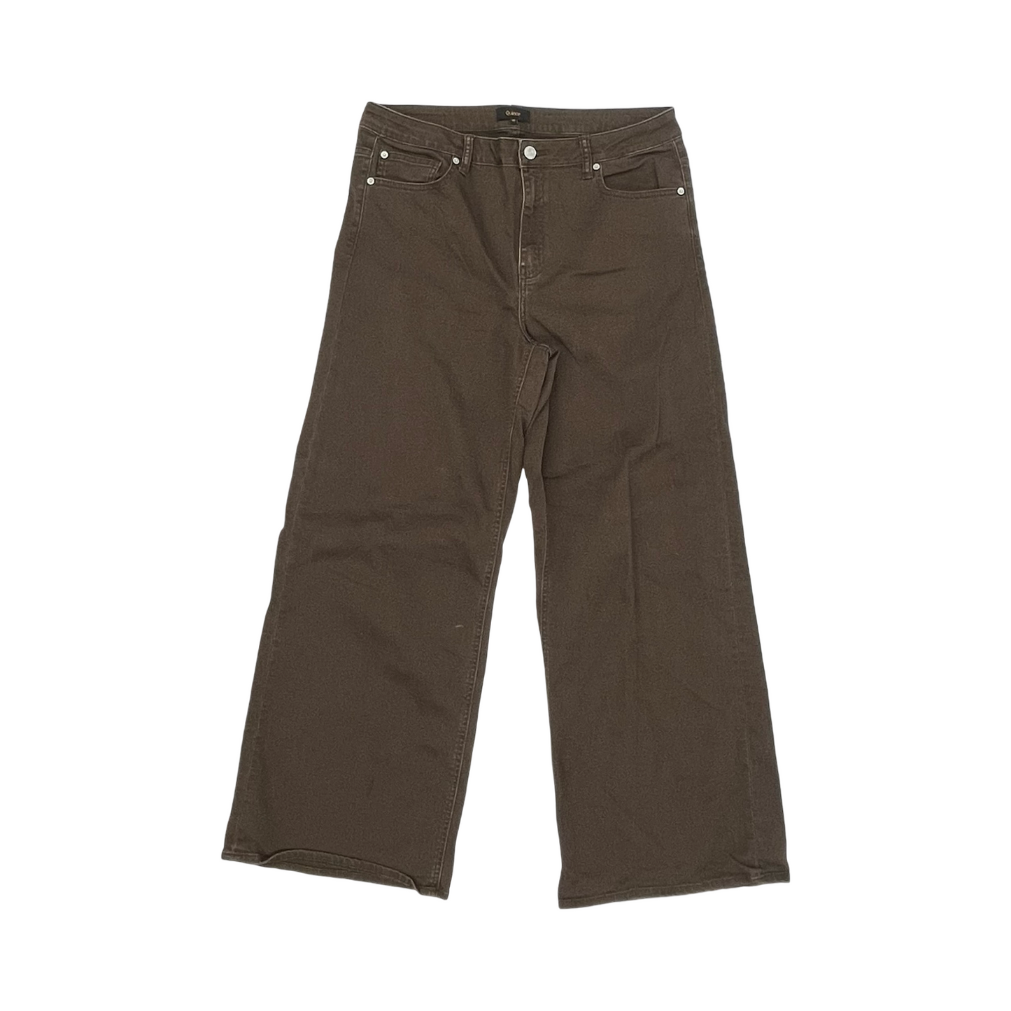 Jeans Wide Leg By Quince In Brown Denim, Size:16