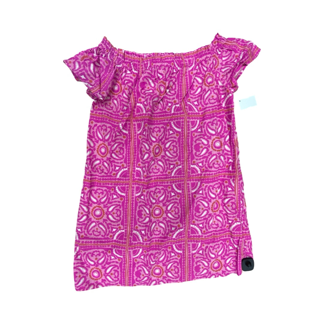 Dress Casual Midi By Vineyard Vines In Pink & White, Size:M
