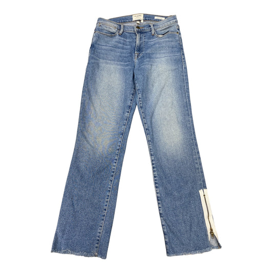 Jeans Straight By Frame In Blue Denim, Size:6