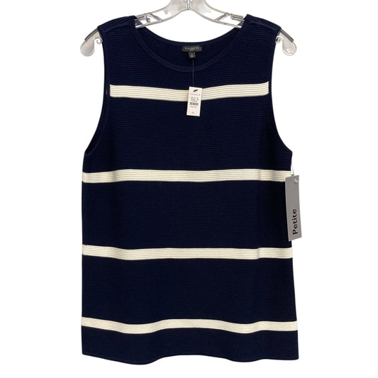 Top Sleeveless By Talbots In Blue & White, Size:Lp