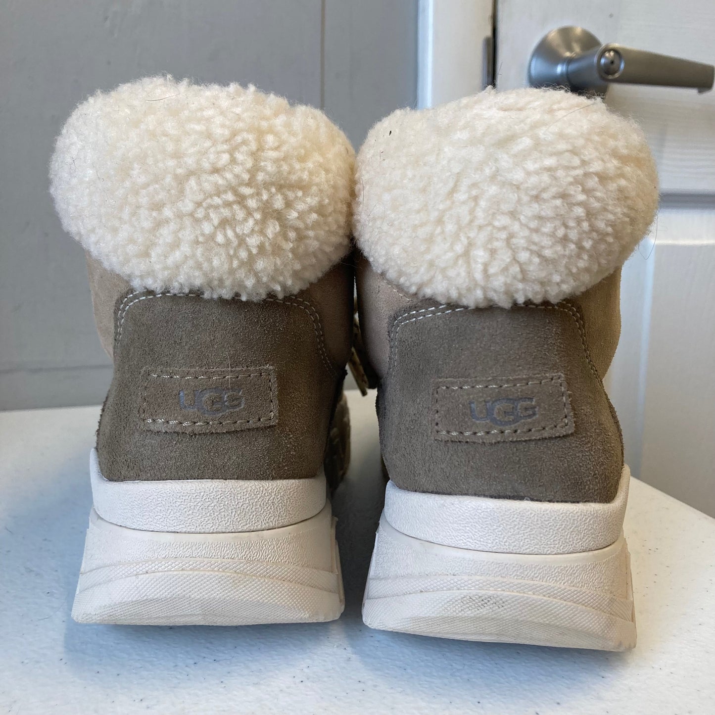 Boots Designer By Ugg In Cream, Size:8.5