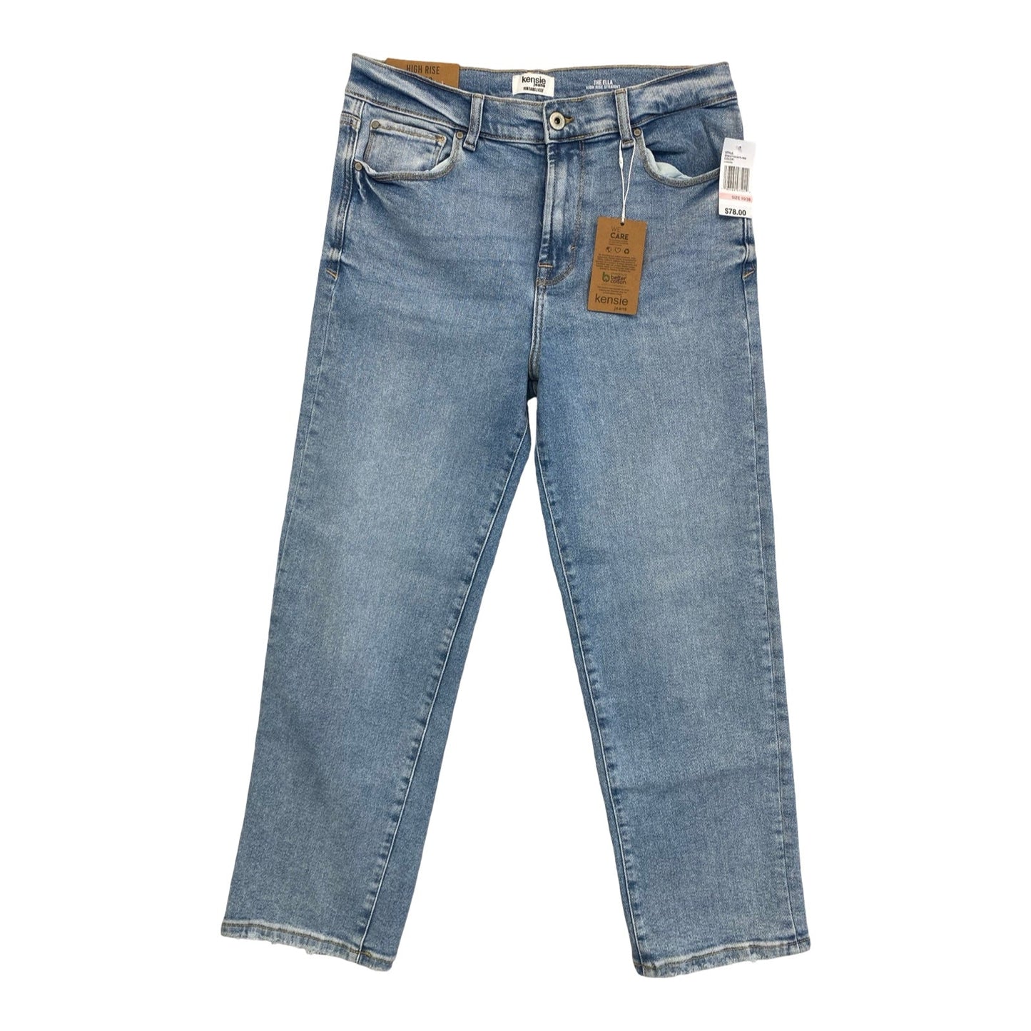 Jeans Straight By Kensie In Blue Denim, Size:10