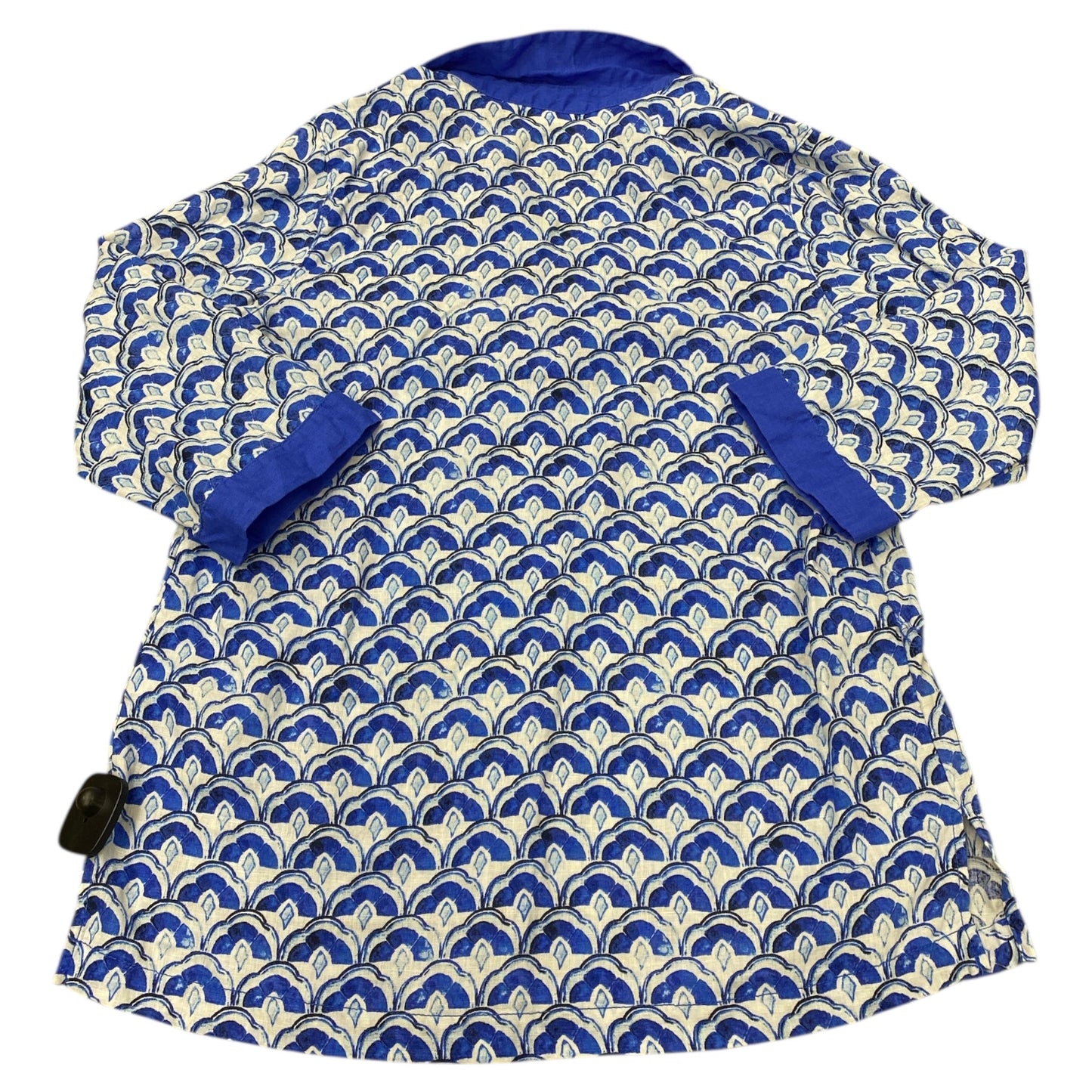 Top 3/4 Sleeve By Sigrid Olsen In Blue & White, Size:M