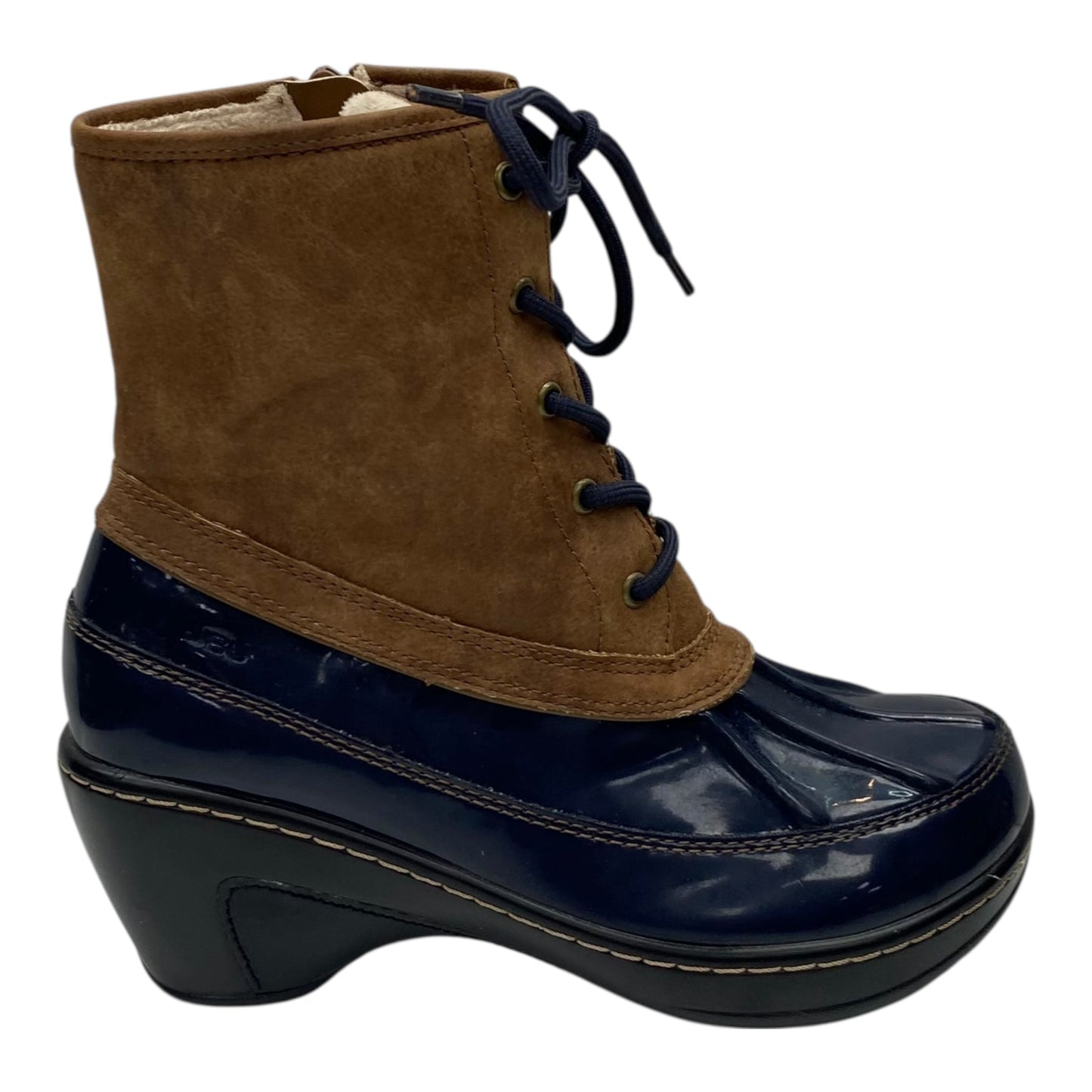 Boots Ankle Heels By Jbu By Jambu In Blue & Brown, Size:8