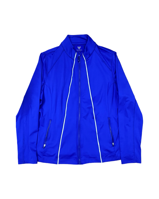 Athletic Jacket By Livi Active In Blue, Size:1X