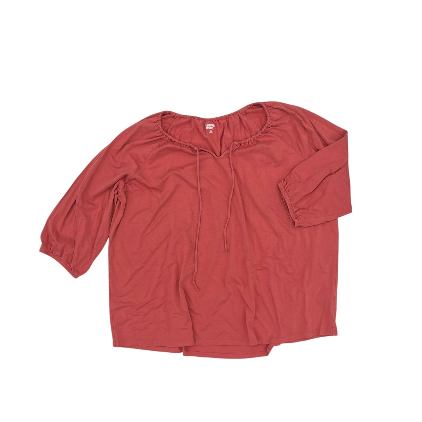 Top 3/4 Sleeve By Lands End In Orange, Size:3X