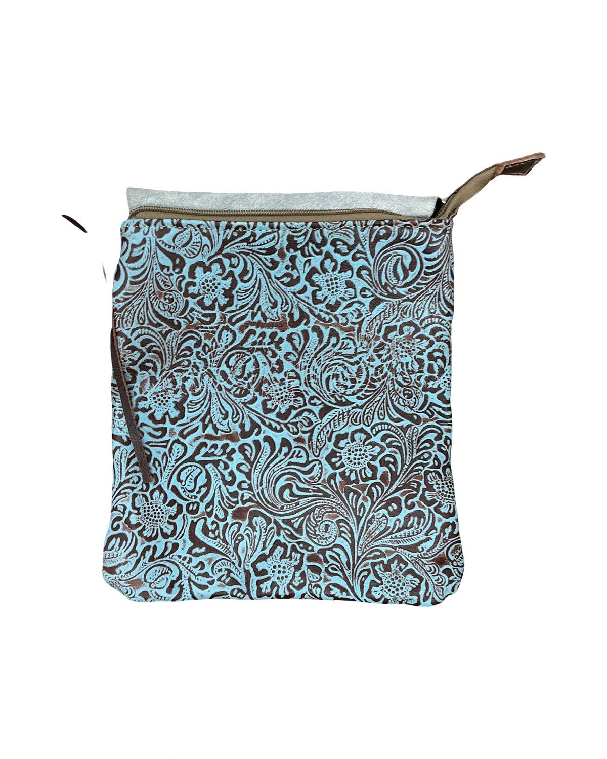 Crossbody Leather By Myra In Blue & Brown, Size:Medium