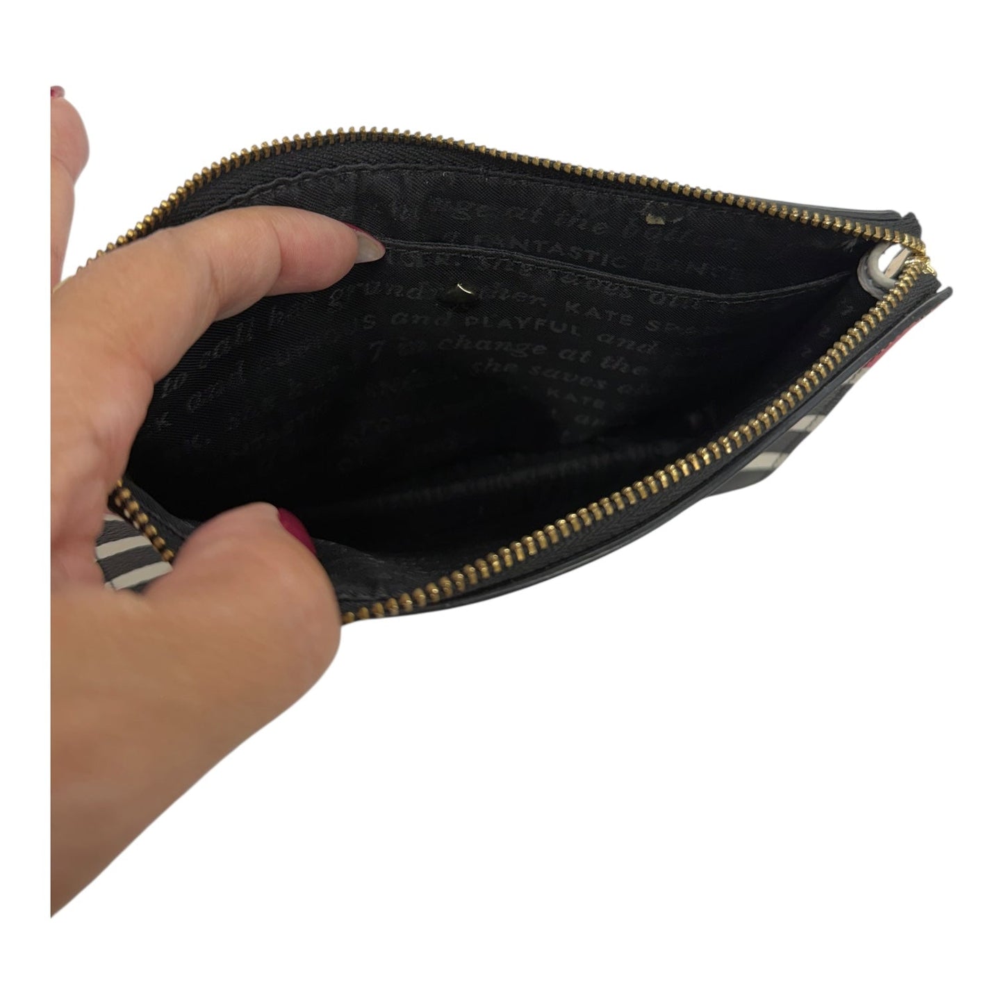 Wristlet Designer By Kate Spade In Black & Pink, Size:Medium