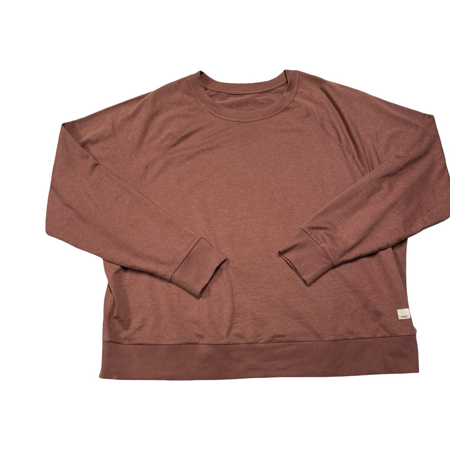 Athletic Top Ls Crewneck By Vuori In Brown, Size:Xl
