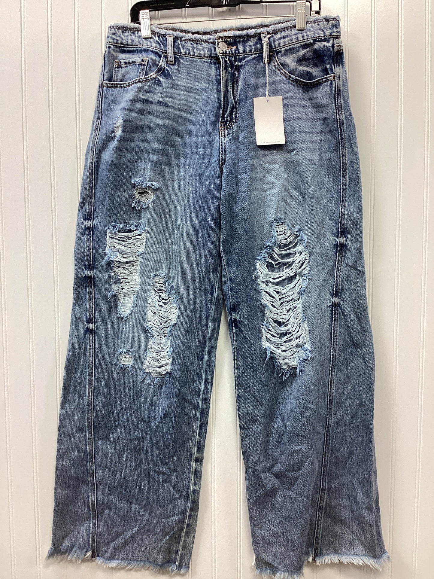 Jeans Wide Leg By Cello In Blue Denim, Size:12