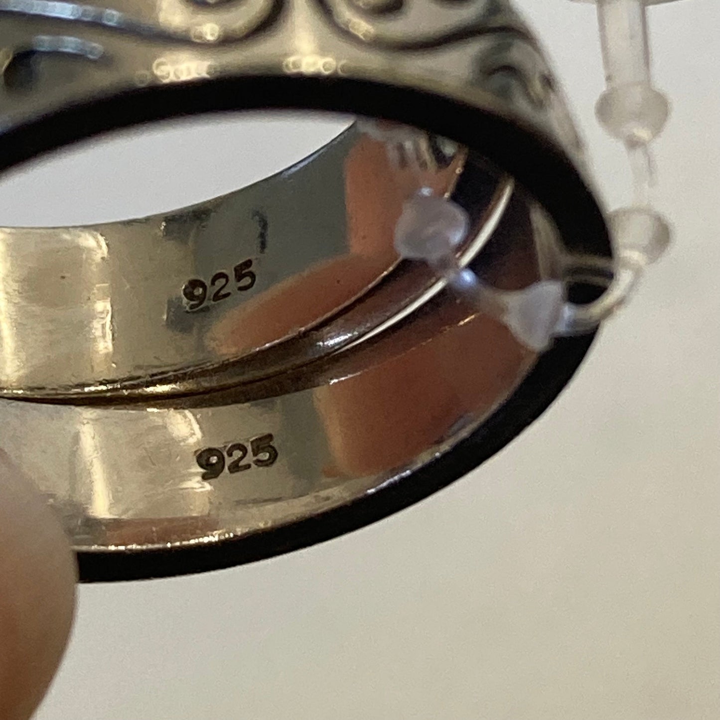 Ring Sterling Silver In Silver, Size:02 Piece Set