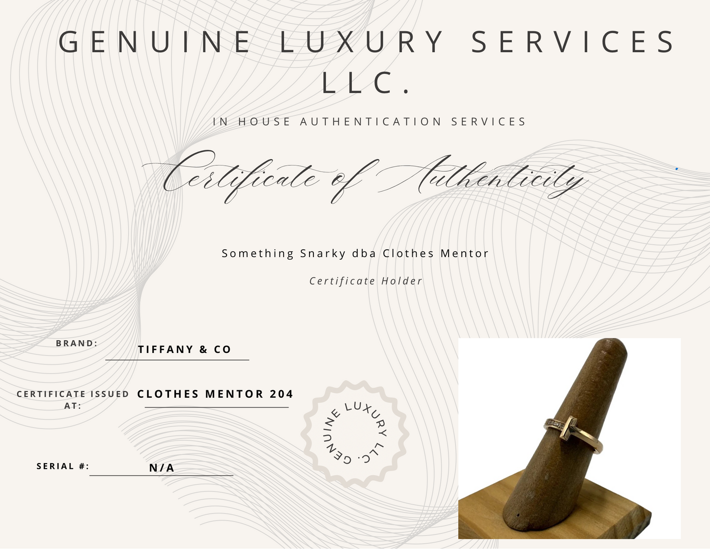 Tiffany & Company T1 18K Rose Gold w/ Diamonds Luxury Ring, Size: 7