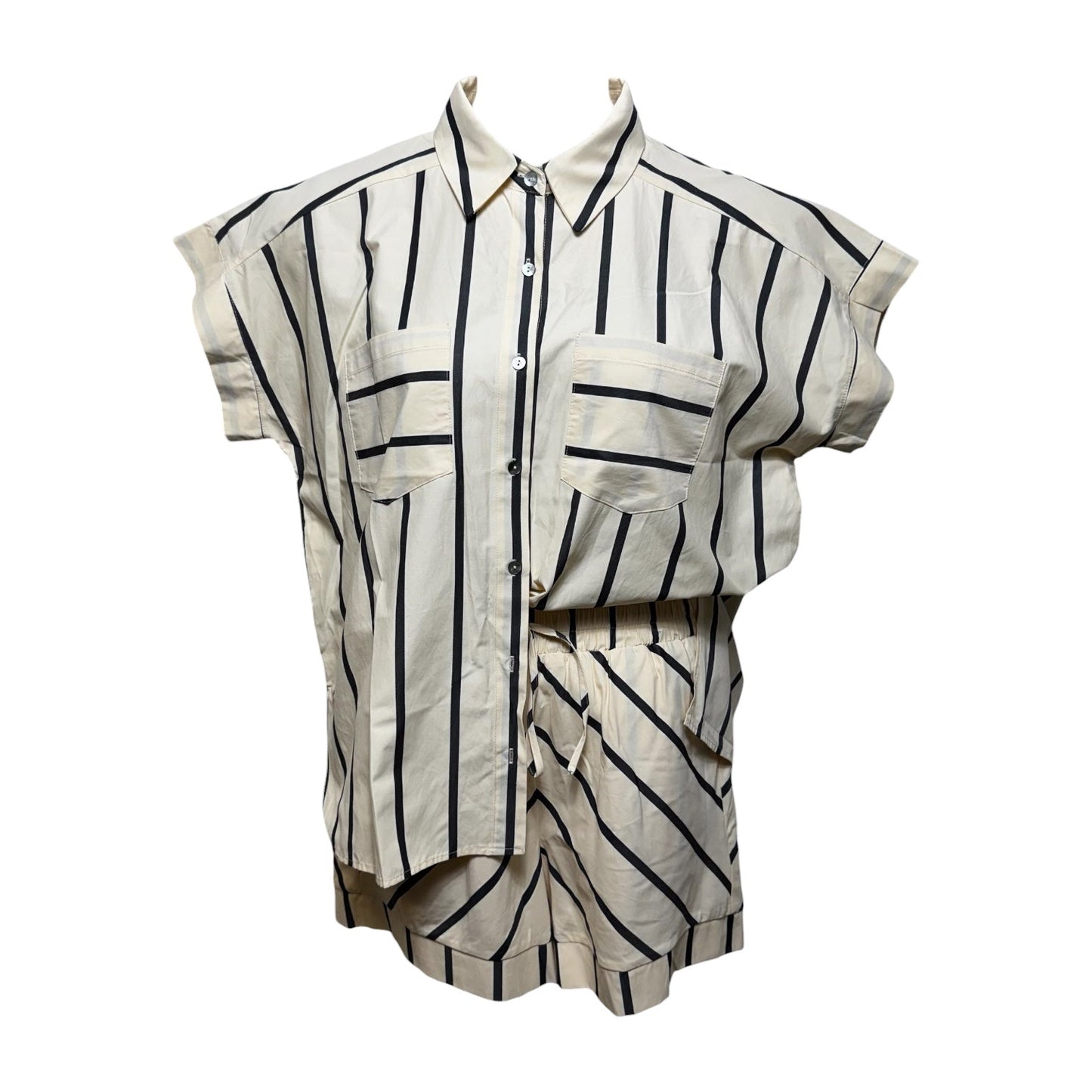 Shorts Set By Entro In Striped Pattern, Size: M