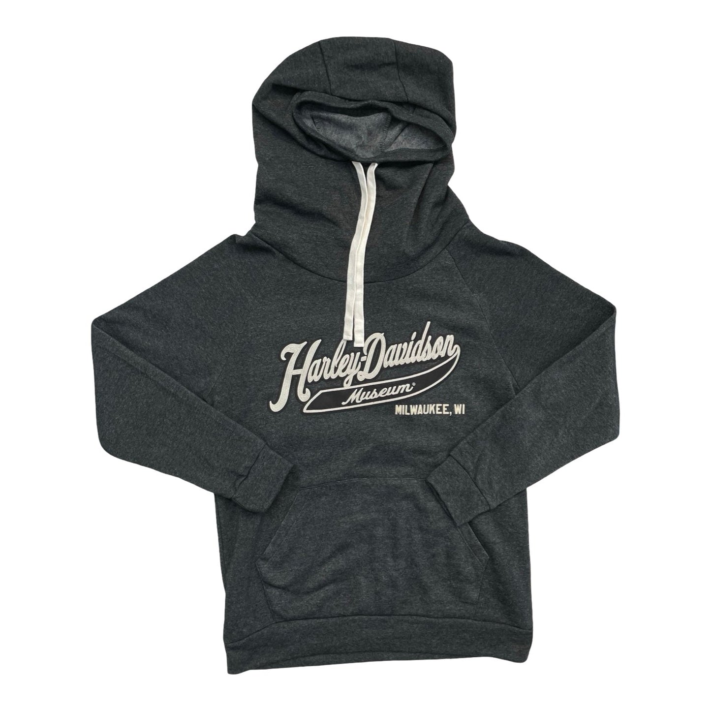 Sweatshirt Hoodie By Harley Davidson In Grey & White, Size:L