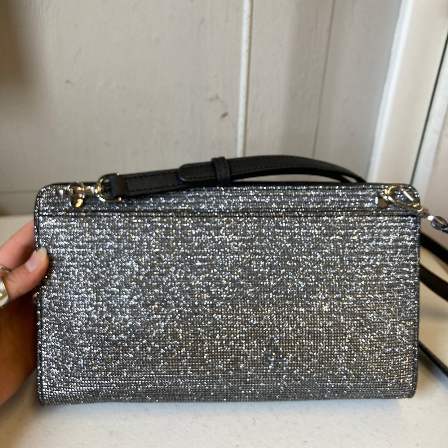 Handbag Designer By Michael Kors In Silver, Size:Small
