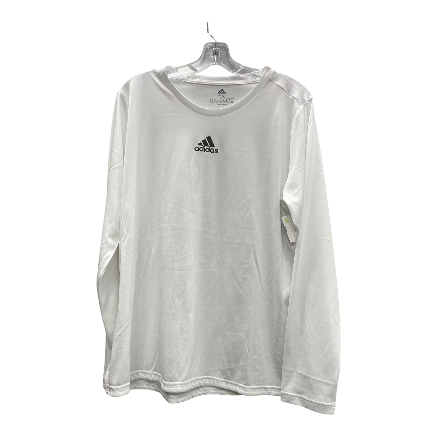 Athletic Top Ls Crewneck By Adidas In White, Size:2X